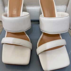 Chic White Leather Mules